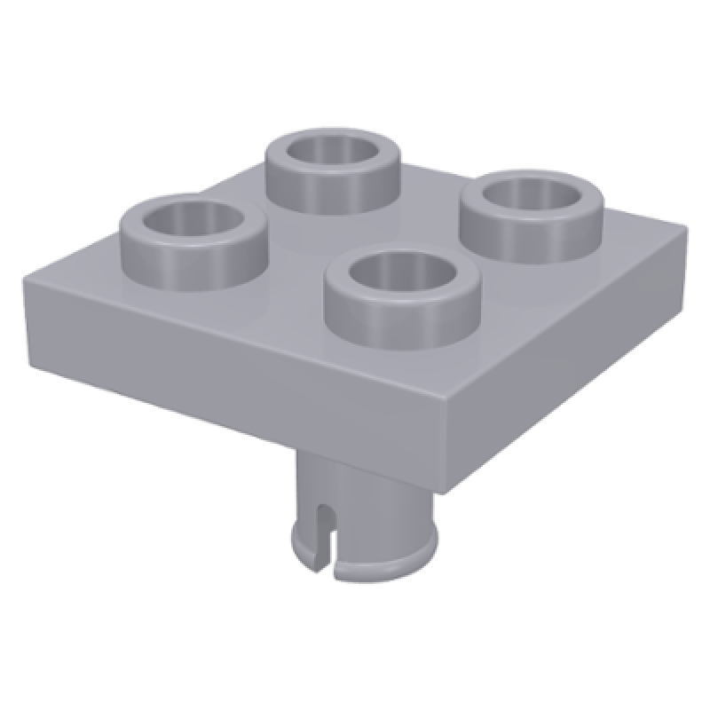 Plaat, Aangepast 2x2 met pin aan de onderkant Light Bluish Gray